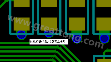 PCB設計案例分析：過孔破焊盤，造成SMT虛焊
