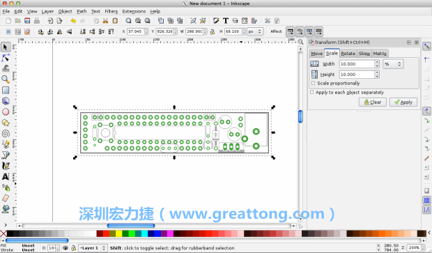 首先，你需要取得電路板設計圖的PNG圖檔，才能在上面進行繪制。這件事做起來比用說的難上許多，而其中一種方法如下所示（我們會先假設你正在使用Inkscape向量繪圖工具）。