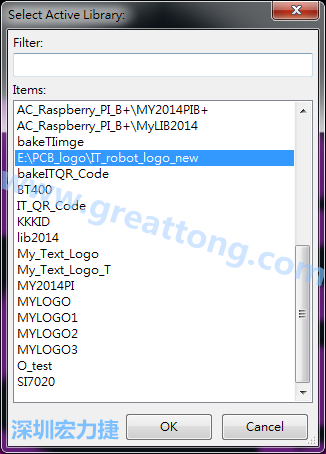若要存到另外一個library 里， 要點選在File->Current library 重新再選擇Active Library， 就可以點選 File->Save Module in Acitve library 